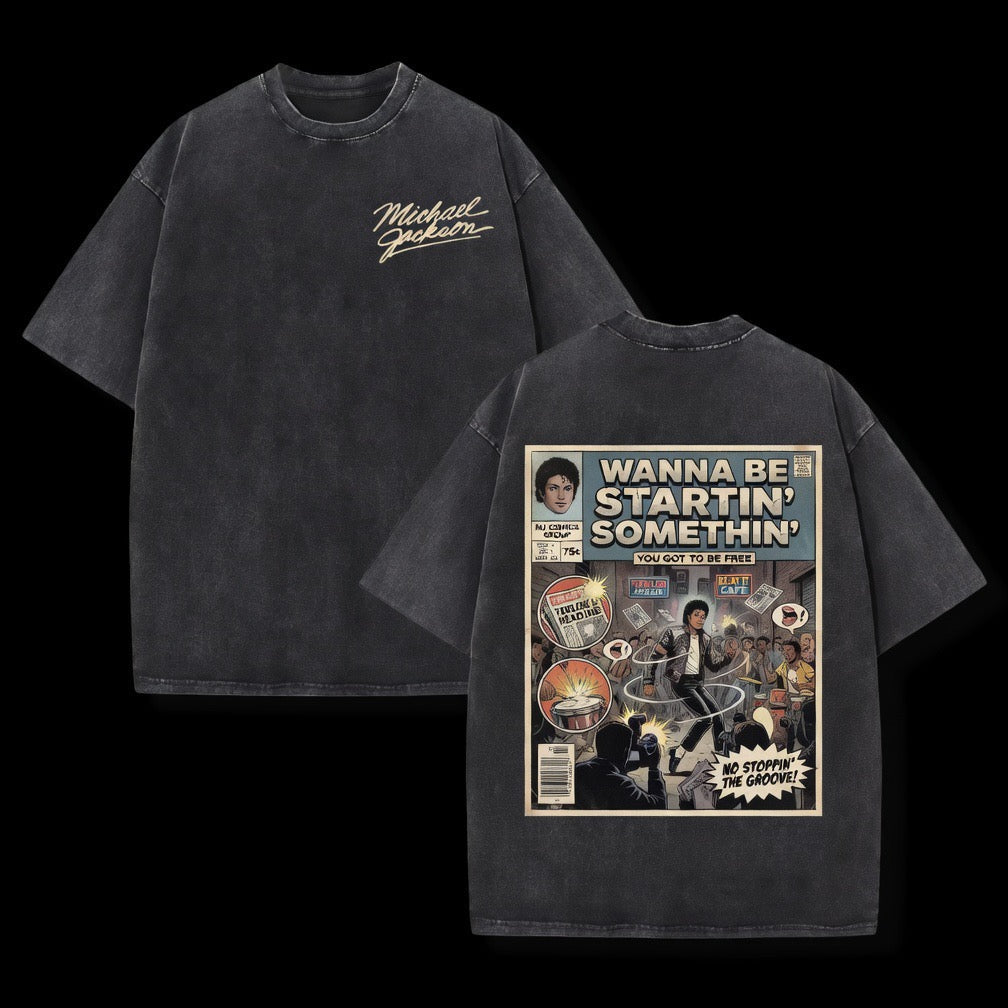 Micheal Jackson Vintage Acid Wash “Comic” T-Shirt.
